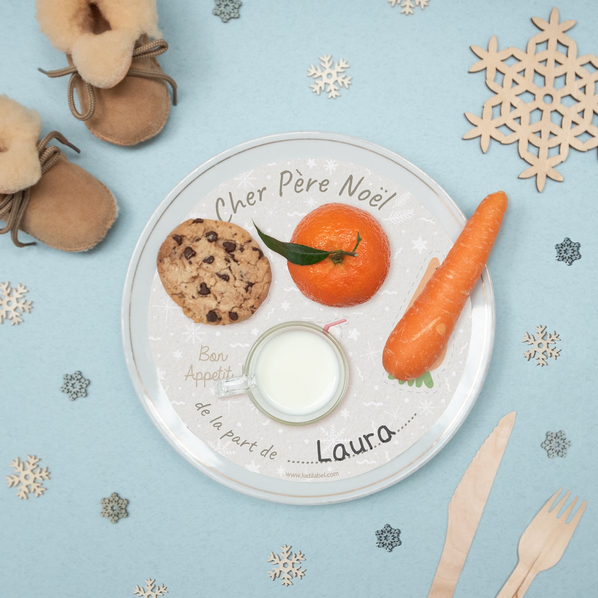 assiette du père noël en papier diy