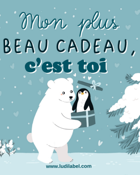 Mon plus beau cadeau, c'est toi - illustration ours polaire et pingouin