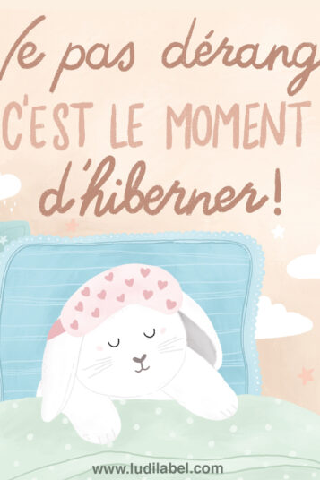Lapin endormi - Ne pas déranger, c'est le moment d'hiberner
