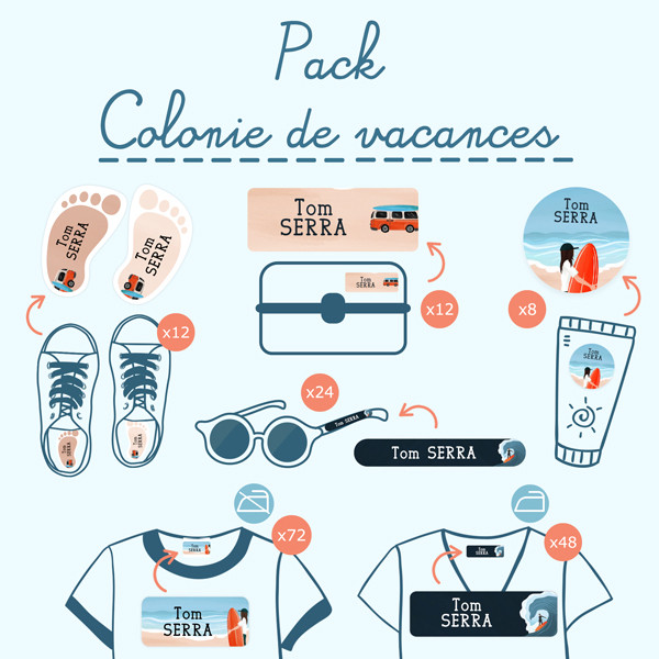 Pack Etiquettes Colonie de Vacances 