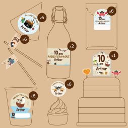 Kit déco table d’anniversaire personnalisé - Pirate-Stickers Sweet Table 19,99 € Ludilabel 1