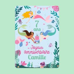 Poster Anniversaire - Sirènes-Posters d'anniversaire 15,99 € Ludilabel Sirène 1